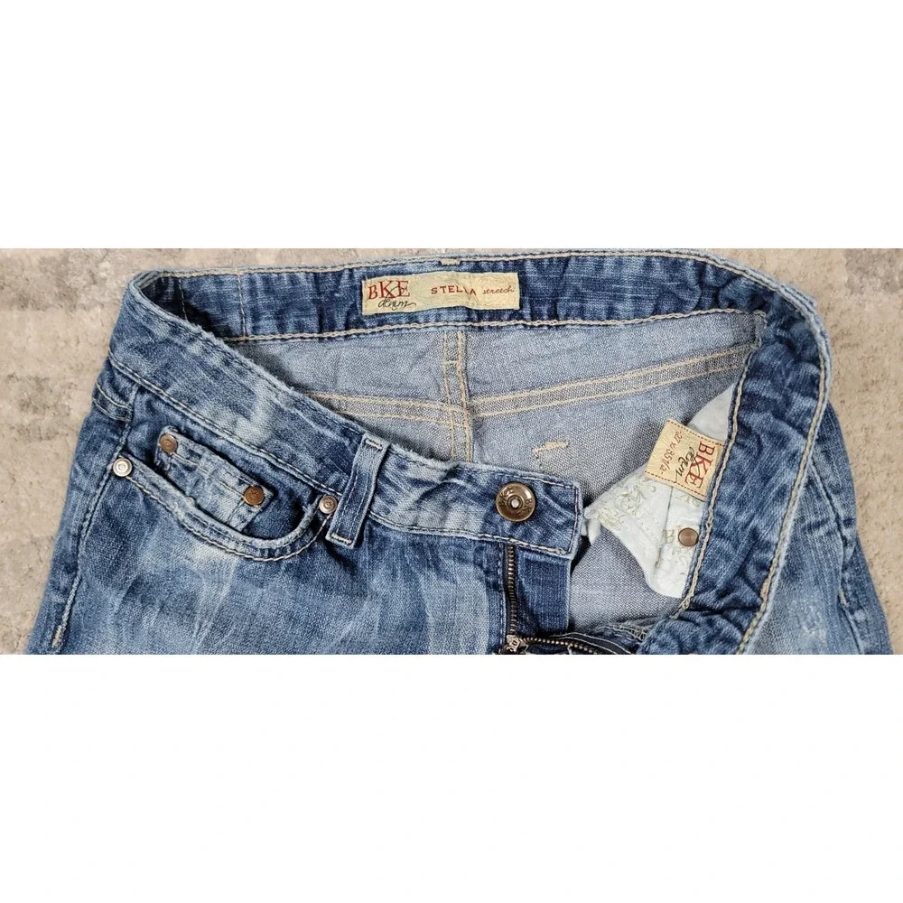 BKE Denim STELLA Women's Stretch Low Rise Straight Blue Jeans Size 27x37.5 - Picture 5 of 10